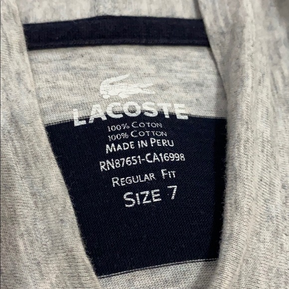 COPY - Lacoste size 7 xl long sleep hoodie tee - Picture 2 of 3
